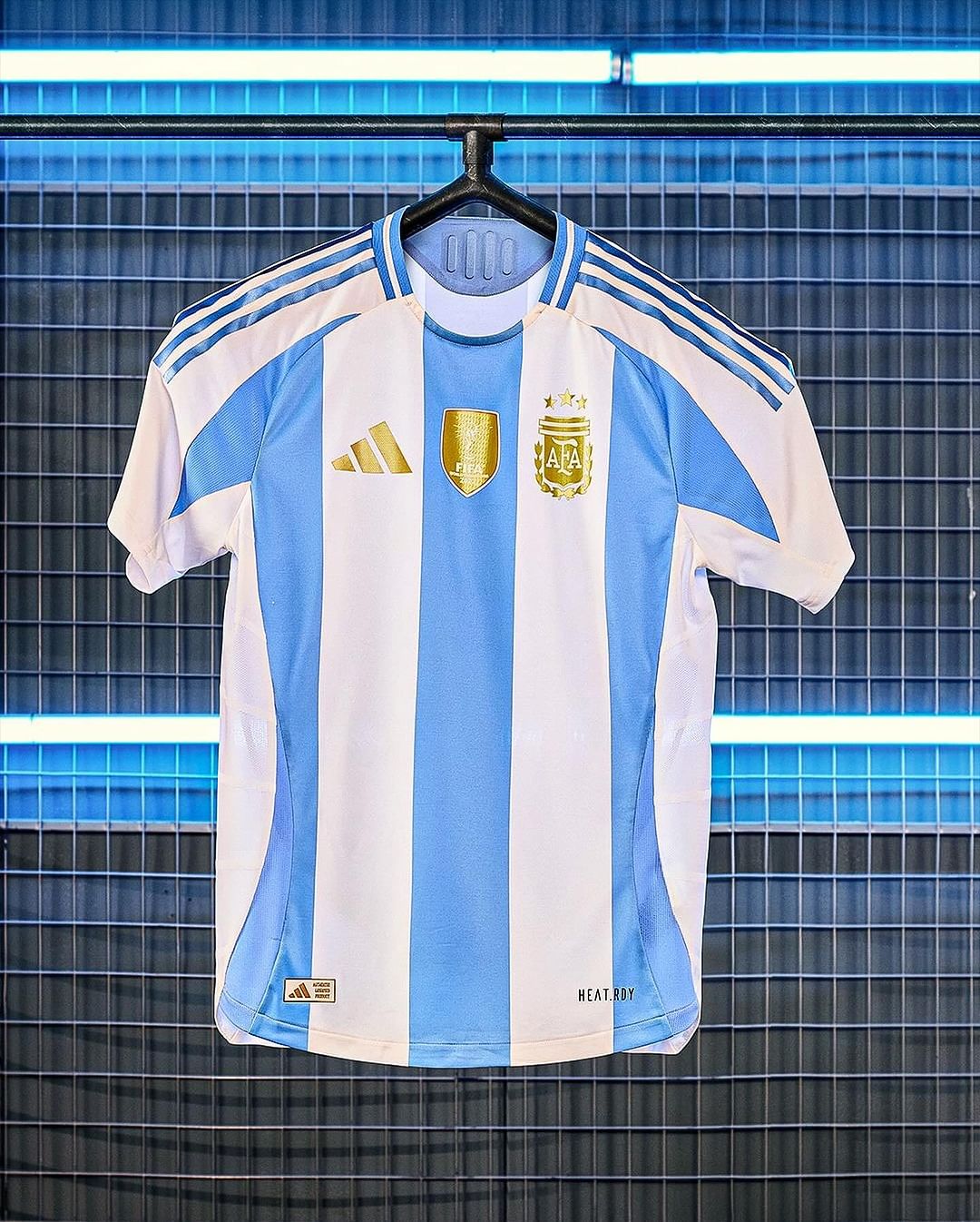 Jersey Seleção Argentina Home 2024/25 + Patch Campeão - Branca e Azul