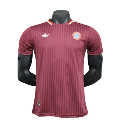 Maroon striped Adidas Bayern Munich 25/26 125th anniversary jersey