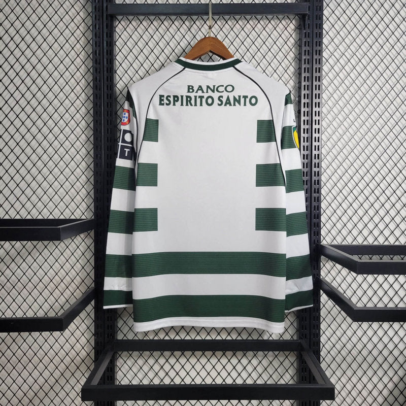 Jersey Sporting Retrô 2001/03 Manga Longa Verde